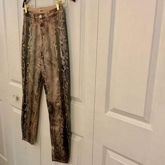 L’AGENCE Margot Paloma Snakeskin Print Coated Stretch Skinny Jeans Size 26 - Picture 6 of 13